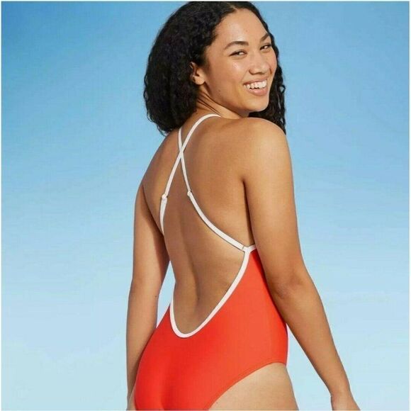 Xhilaration Juniors' Contrast Binding One Piece Re - Picture 4 of 6